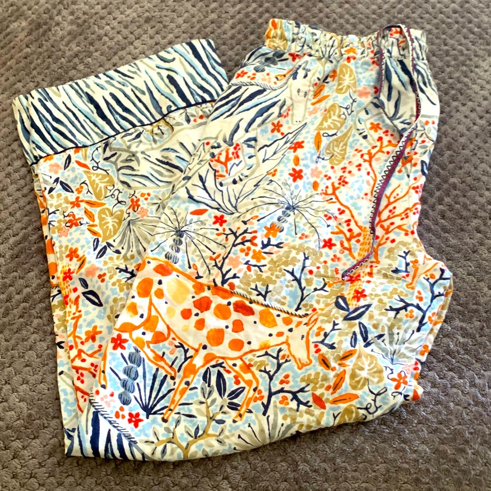 Anthropologie PJ Bottoms by Vikki Chu Size Small. Multi Color Animal Print